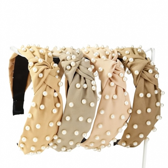Pearl Knot Headbands – Neutral Vintage-Inspired Padded Hairbands - Picture 1 of 1